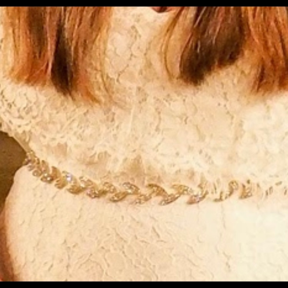 Rhinestone leaf wedding belt